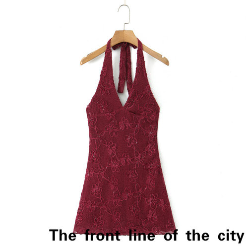 PrintedneckhangingV-neckvacati