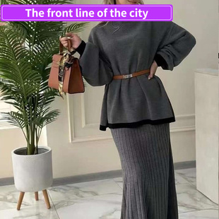 Fashion 针织卫衣 Sexy Strap Women现货秋季 长袖 for Split Dress