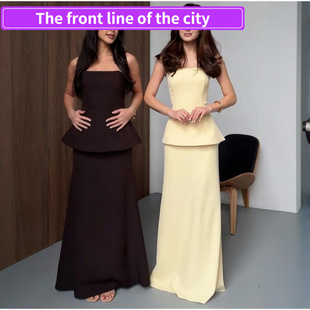 for Sexy Women现货抹胸纯色半身裙时 Dress Fashion Split Strap