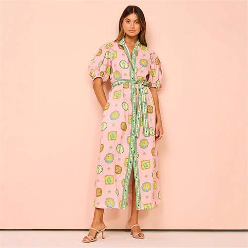 Bow sexy suspender slim fit dress for women2025个性涂鸦灯笼