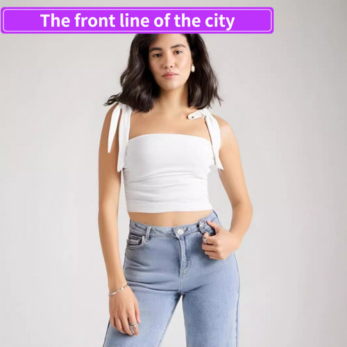 PrintedV-neckstraplessoff-shou