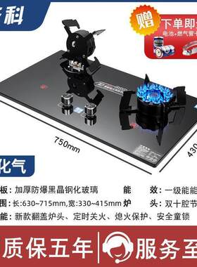 先科官方翻盖式家用魔碟灶天然气液化气双灶台嵌两用燃气灶。