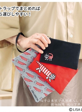 樱子日本正品LISA LARSON可爱猫咪三件套刺绣收纳包小物整理包潮