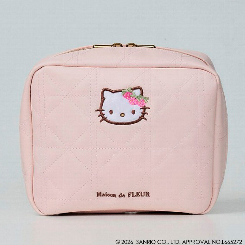 樱子日本购宝岛社限HELLO KITTY×Maison de FLEUR草莓粉色化妆包