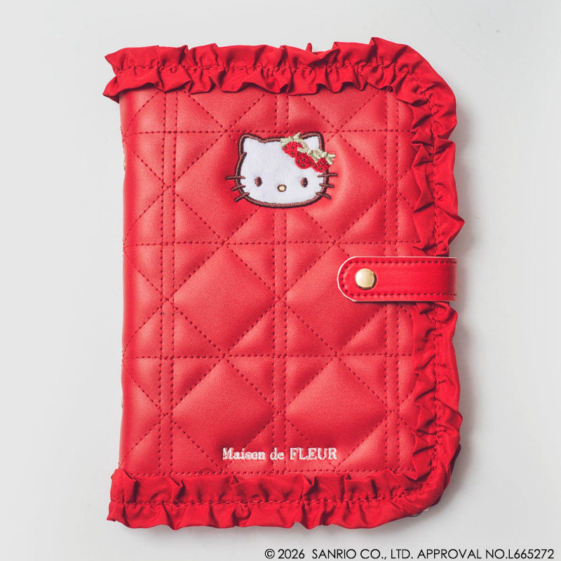樱子日本Maison de FLEUR×HELLO KITTY草莓红色手账包证件护照包