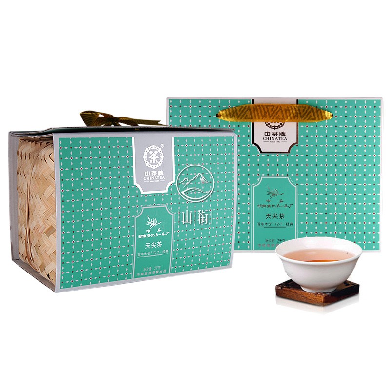 中茶安化黑茶2015年版HT4026百年木仓经典天尖茶2公斤/篓中粮出品