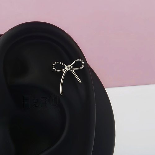 F136钛合金蝴蝶结耳钉