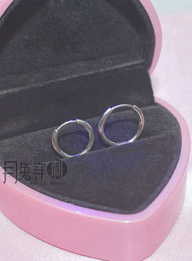 F136钛合金圆线耳环1.0mm线径甜美日韩耳饰不过敏流脓