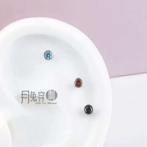 F136钛合金3mm圆盘钻耳钉