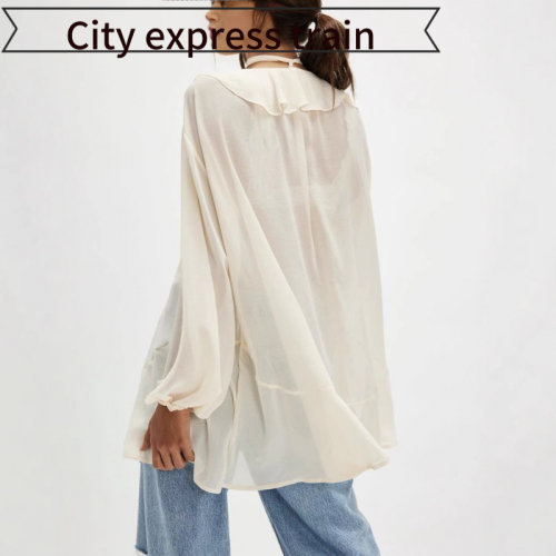 Printedlinencasualdressshirtca