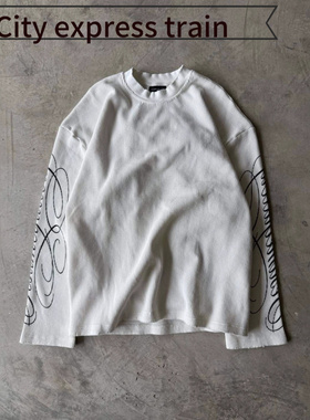 Letter embroidery loose casual long pants hoo美式复古街头潮