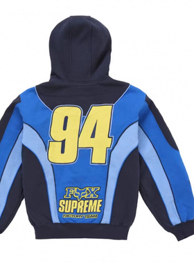 Printed Loose Gray Hooded Sweatshirt Top直供秋冬季赛车服骑行