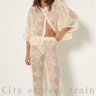 set for women Two home nightgown 沙滩女士纯色针织格 piece