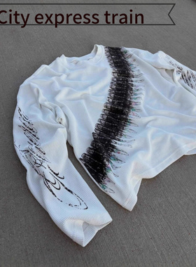 Letter embroidery loose casual long pants hoo子弹字母印花美