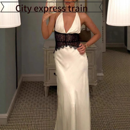 SexyV-neckstrapslimsatindress