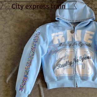 Loose hoodie casual sports suit开衫潮流个性男女同款卫衣外套