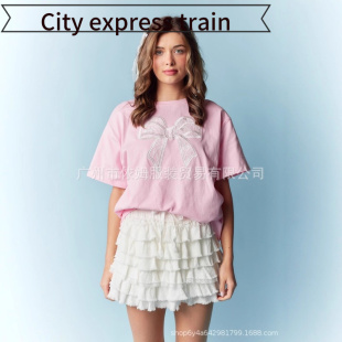 embroidered sequined neck dres春夏松紧腰系带 Women sexy