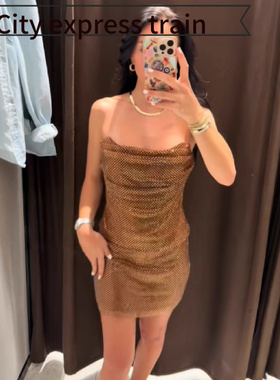 Women's Strapless Bodycon Sexy Bow Dress 水钻饰褶皱上衣半身