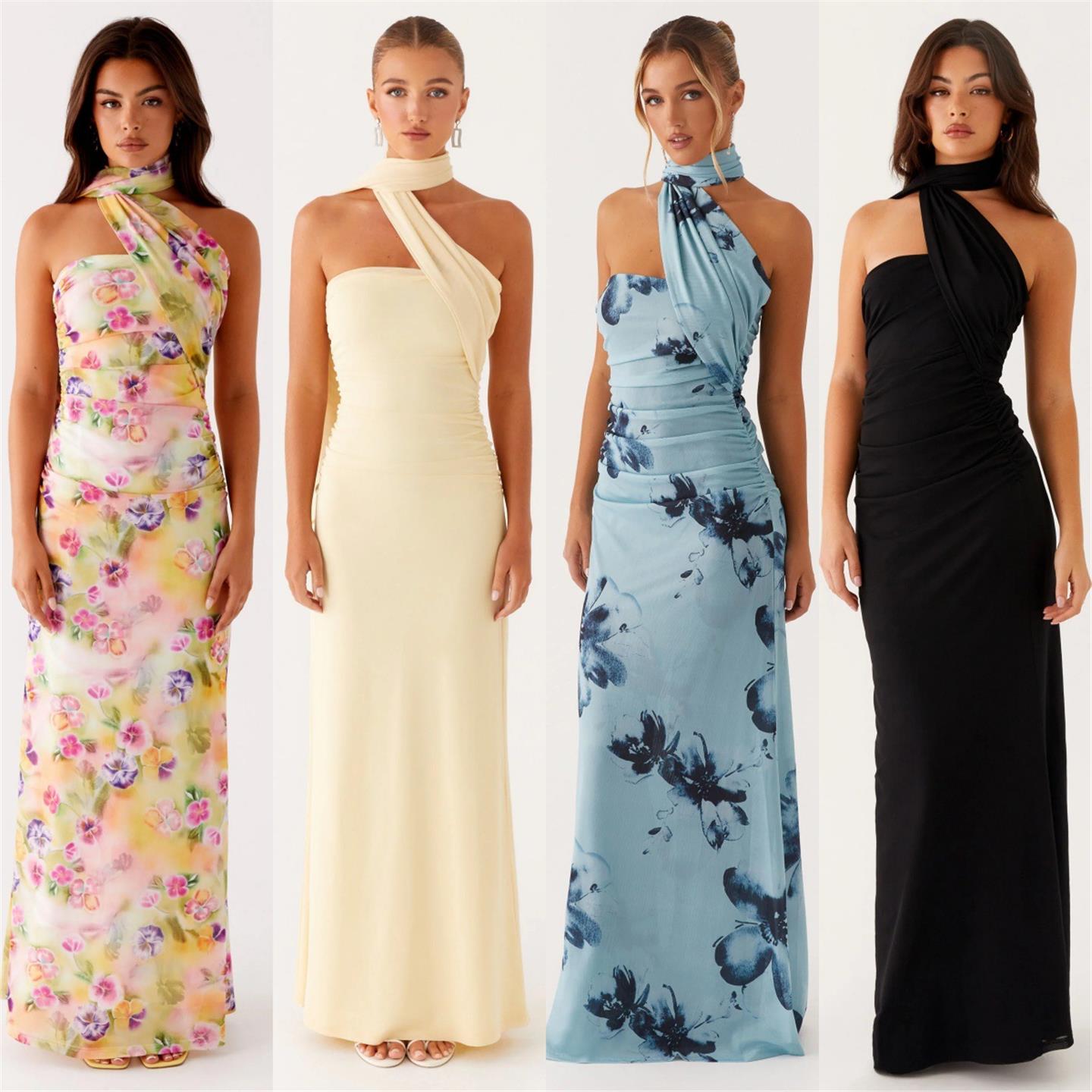 Seaside Beach Vacation Split Sex Dress25夏季女装挂脖斜肩长款