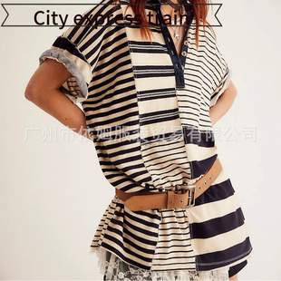 embroidered 中袖 翻领撞 dres新品 sequined sexy Women neck