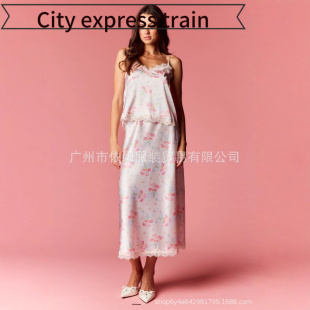 embroidered sequined neck dres春夏蕾丝领吊带 Women sexy