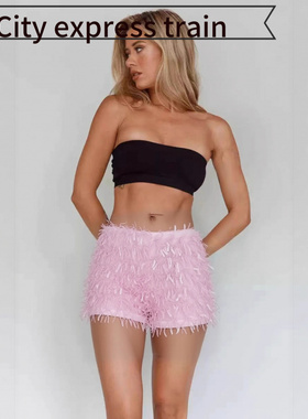 Women's sequined embroidered V-neck sexy dres年新品高腰毛毛