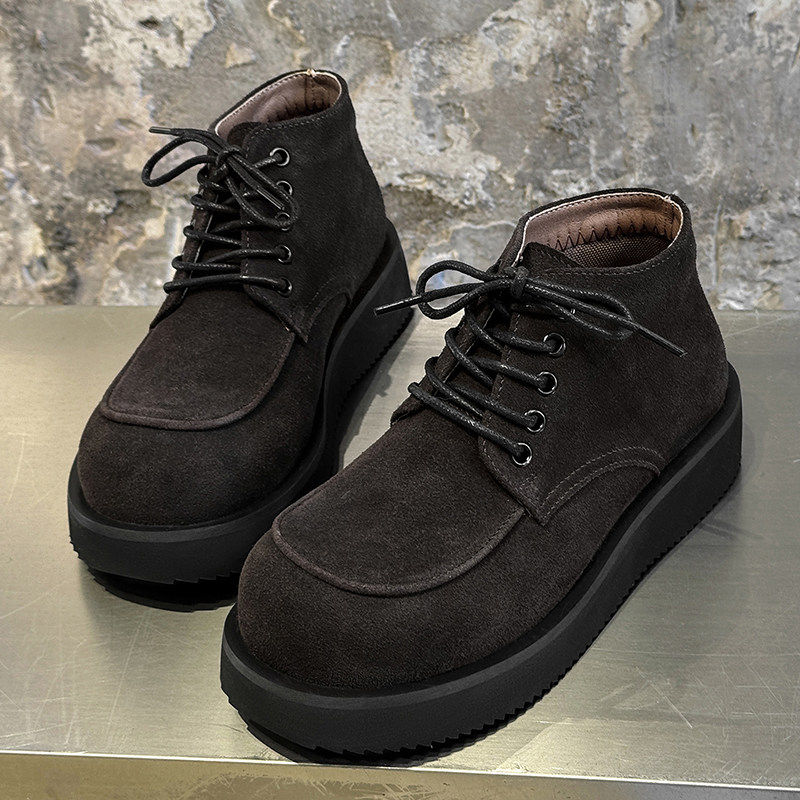 【商场同款】马丁靴男款2026新款真皮翻毛靴子夏季高级感厚底冬鞋