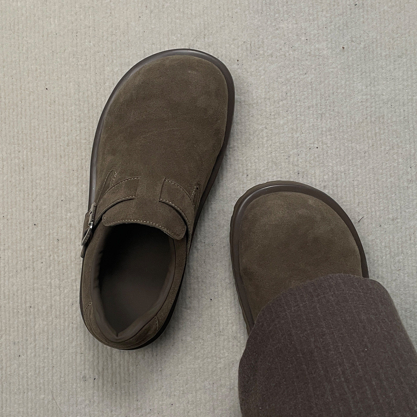 【商场同款】复古搭扣全包勃肯鞋男女通勤厚底乐福鞋情侣户外休闲