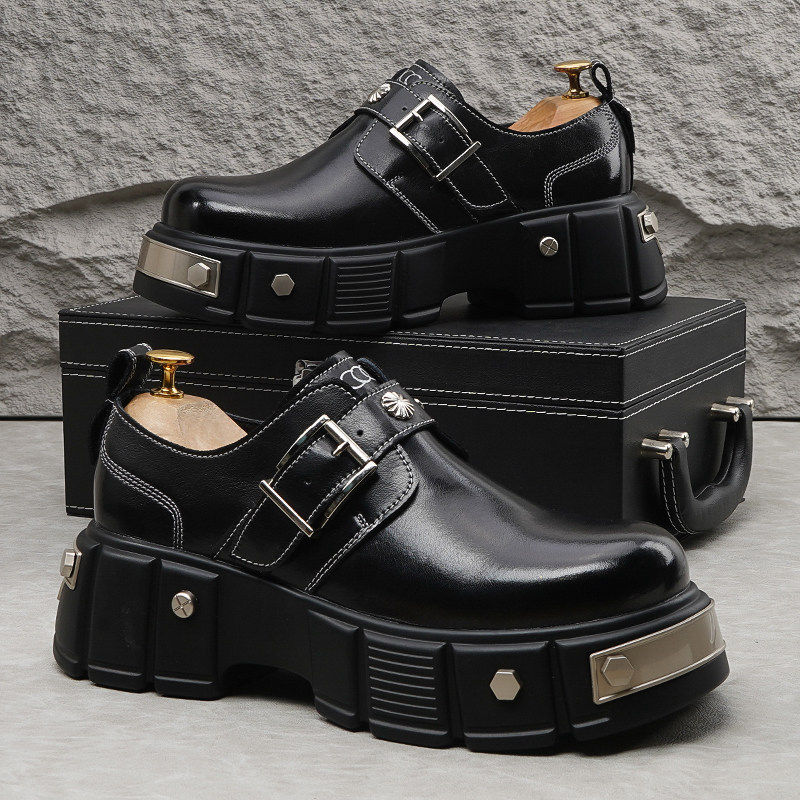 【商场同款】潮男鞋2026新款冬季厚底内增高休闲皮鞋发型师鞋子男