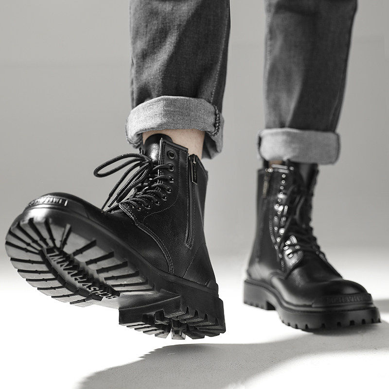 【商场同款】惠州拉链马丁靴男高帮真皮复古英伦风春秋2026年新款