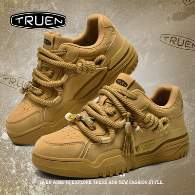 【商场同款】真恩板鞋复古小麦色冬季防水防滑高级感痞帅小众原创