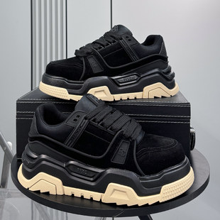 【商场同款】潮牌男鞋2026超火老爹鞋冬季新款小众内增高鞋男士板