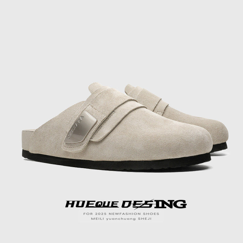【商场同款】小众设计包头穆勒时尚慵懒博肯拖男女款通勤鞋复古软,流行男鞋,软木鞋/勃肯鞋,淘宝优惠券,粉丝福利购,淘宝优惠卷