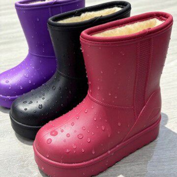 【香港同款】EVA雪地靴女 冬季保暖加绒雨靴防水中帮高筒户外滑雪