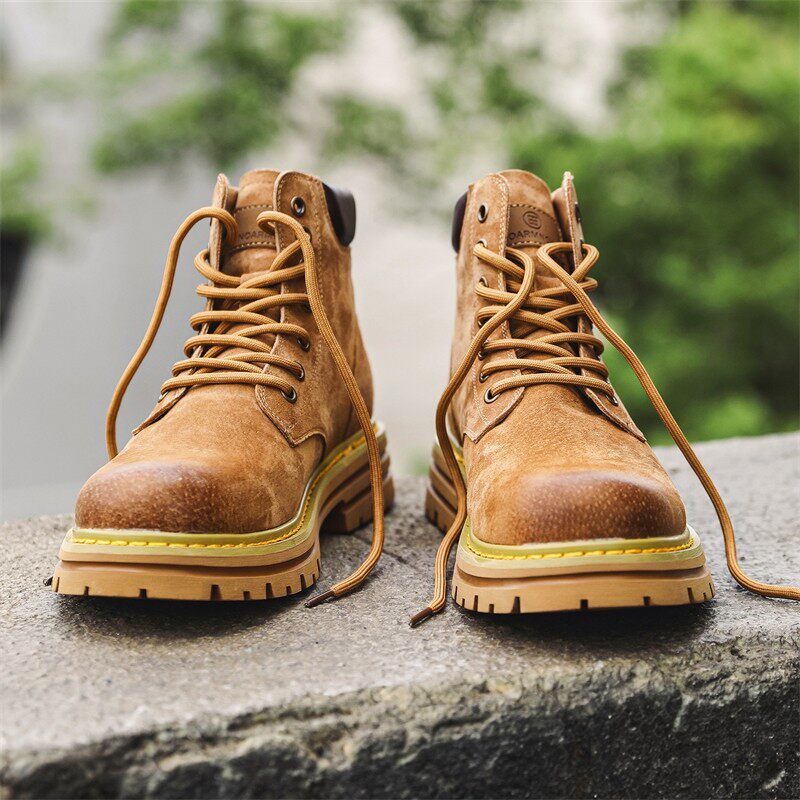 【商场同款】马丁靴男款真皮2026新款中帮工装靴夏季透气沙漠靴增