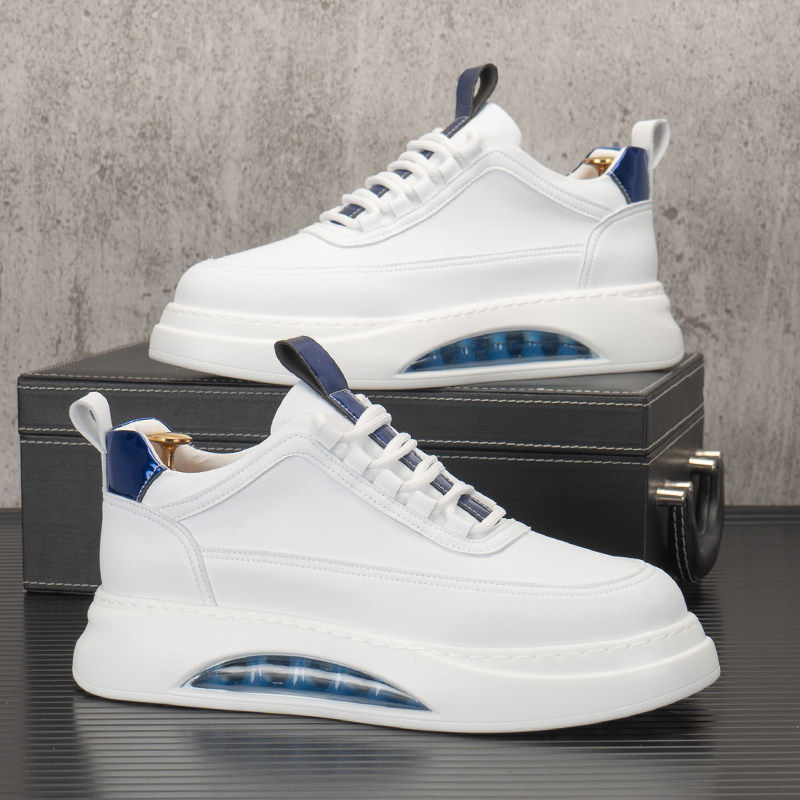 【商场同款】气垫小白鞋男2026新款冬季加绒板鞋内增高鞋子男士厚