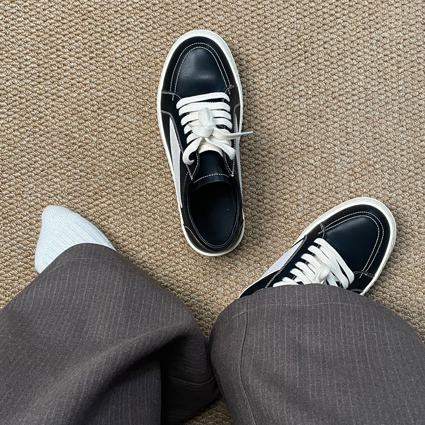 【商场同款】美式ro板鞋男款秋季黑白潮鞋百搭厚底增高cleanfit高