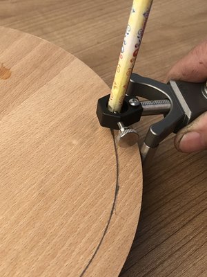 鸿对HONGDUI木工DIY直线圆弧两用划线器平行画线器多功能工具划规