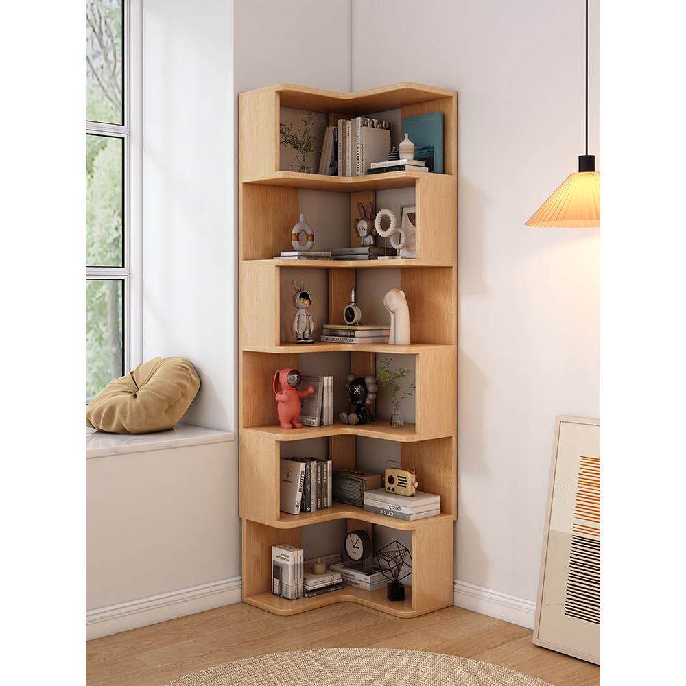 高档角柜转角柜拐墙角柜置物架客厅三角实木书柜收纳储物柜落地书