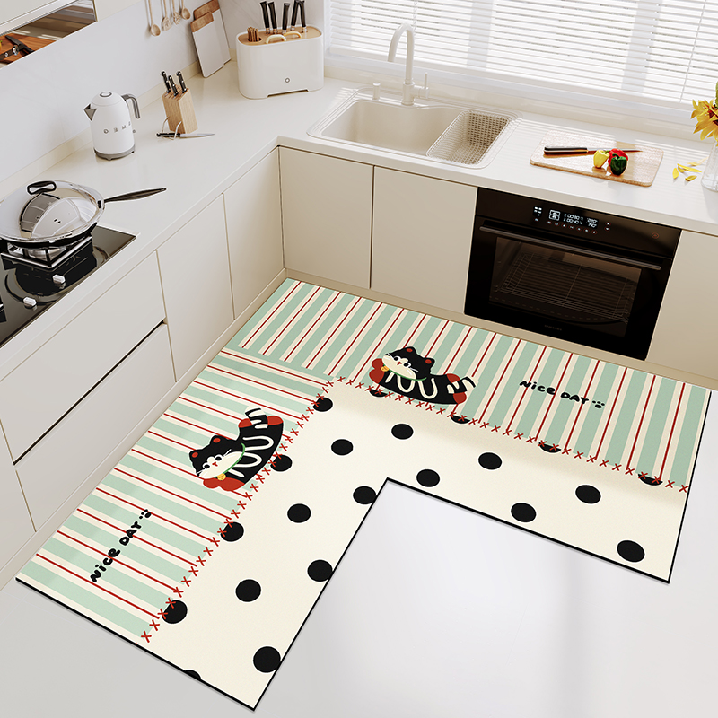 卡通厨房专用地垫硅藻泥吸水垫