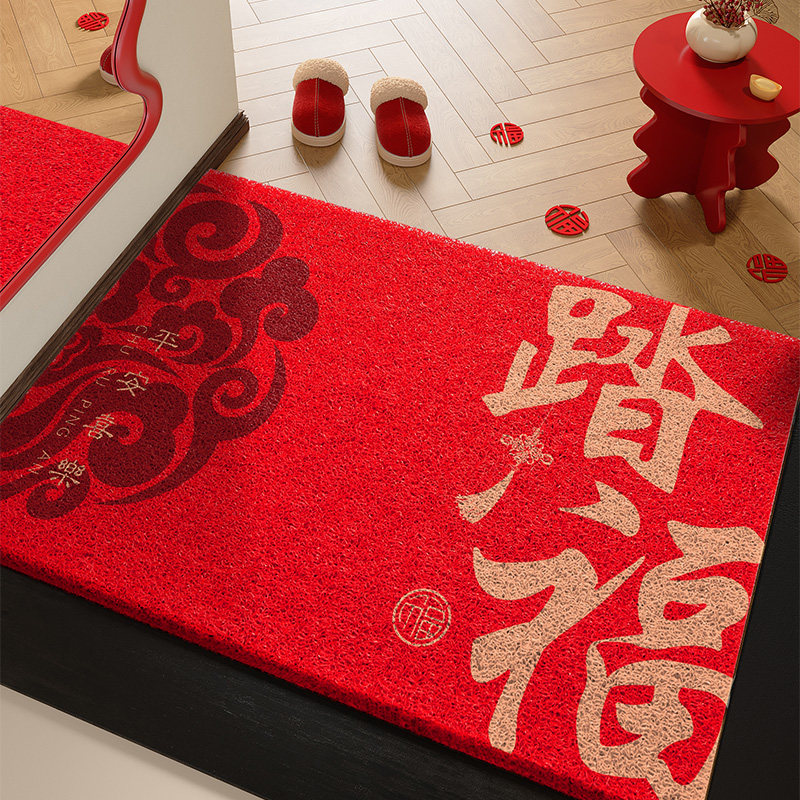 地垫入户门垫2026新款马年红色丝圈耐脏大门口脚踏垫门外玄关地毯,居家布艺,入户地垫,淘宝优惠券,粉丝福利购,淘宝优惠卷