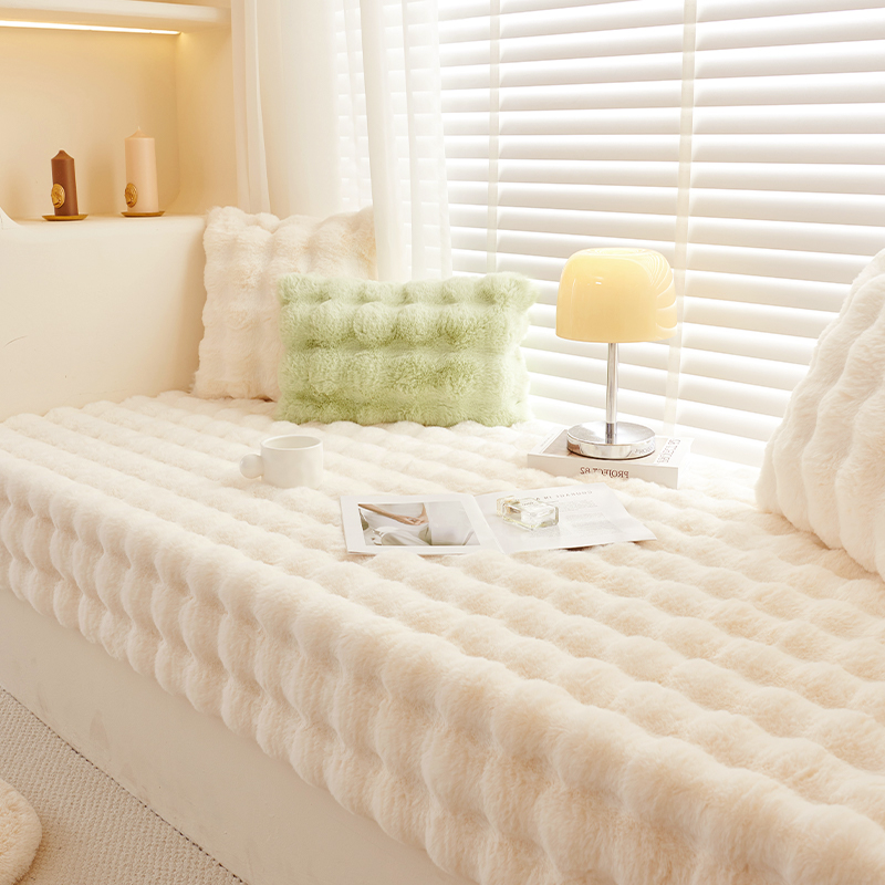 网红兔毛绒飘窗垫窗台垫冬季2025新款阳台卧室榻榻米坐垫子可拆洗