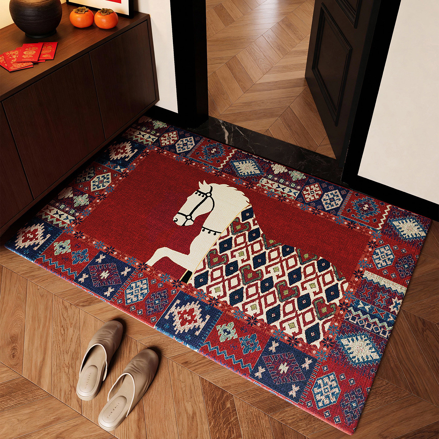 马年新款入户门地垫2026高级红色门垫室外门口地毯免洗脚垫可裁剪,居家布艺,入户地垫,淘宝优惠券,粉丝福利购,淘宝优惠卷