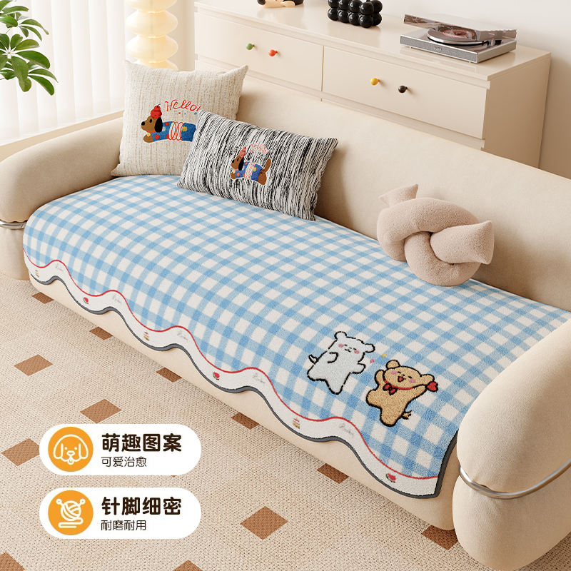 2025新款秋冬季加厚毛绒沙发垫