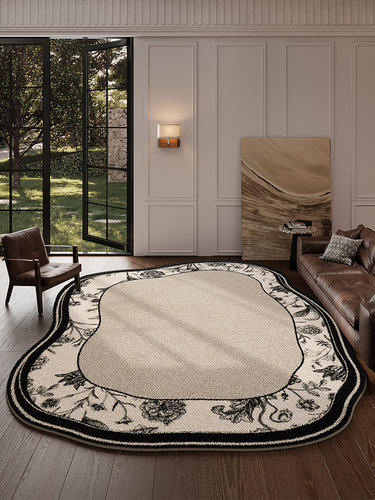 复古地毯客厅2025新款卧室床边不规则异形沙发茶几高级仿羊绒地垫