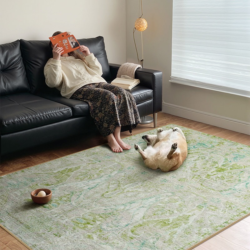 客厅地毯法式覆古卧室用床边轻奢高级感圈绒免洗可擦地毯2025新款,居家布艺,地毯,淘宝优惠券,粉丝福利购,淘宝优惠卷