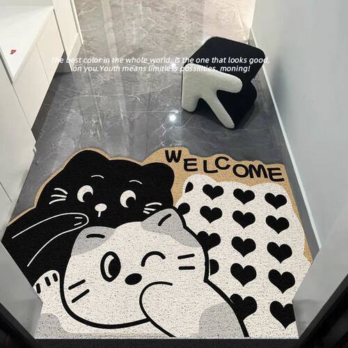 卡通丝圈入户门地垫可擦洗耐脏