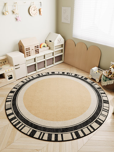 双层可拆洗圆形地毯客厅轻奢高级床边毯卧室2025新款家用隔音地垫