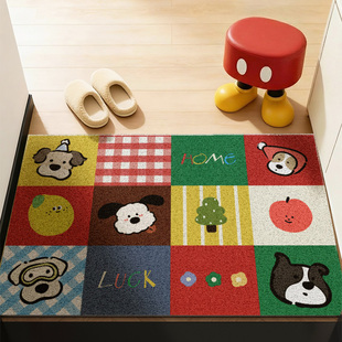 丝圈入户门地垫2025新款 卡通进门玄关防滑门垫门口除尘耐脏脚垫子