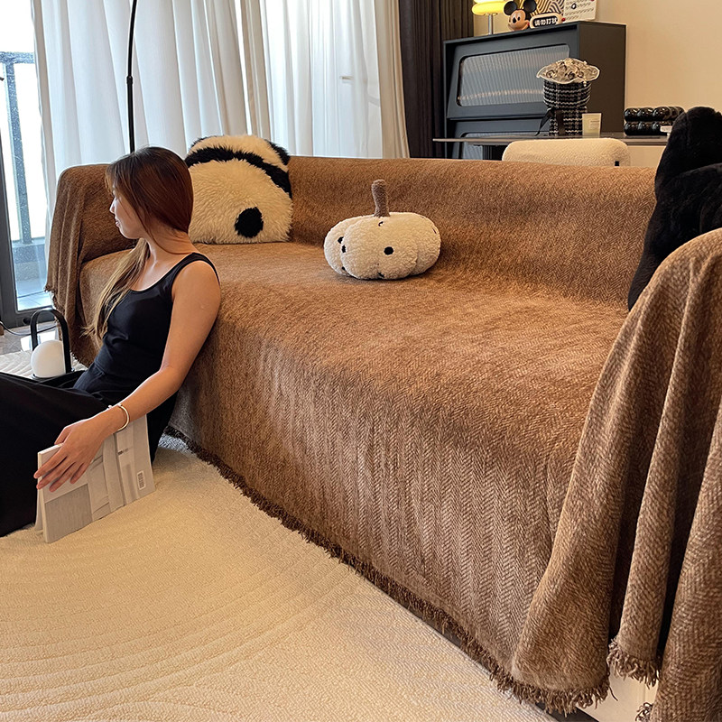 防水四季通用2026新款高级感沙发巾一片式套罩靠背盖布固定防滑垫